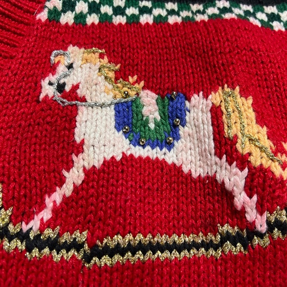 Vintage Ugly Christmas Sweater TIARA Cardigan Sweater Womens Large 90’s - Picture 6 of 16